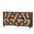 Distressed Storage Cabinet with Honeycomb Pattern