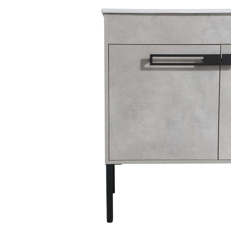 30 Inch Bathroom Vanity with Sink, Freestanding Bathroom Vanity or Floating is Optional, Cement Gray