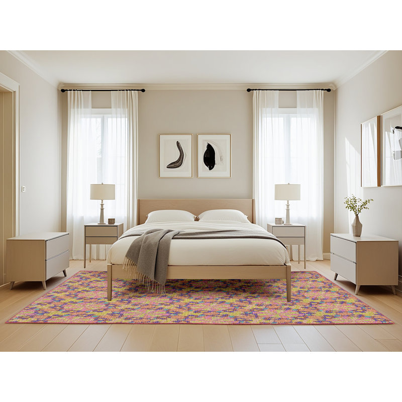 Tapis orange / brun Power Loom, Rectangle 5 pi x 8 pi