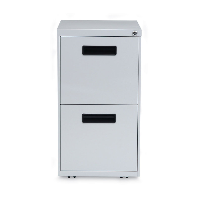 14.96'' Wide 2 -Drawer Mobile Steel File Cabinet, Light grey