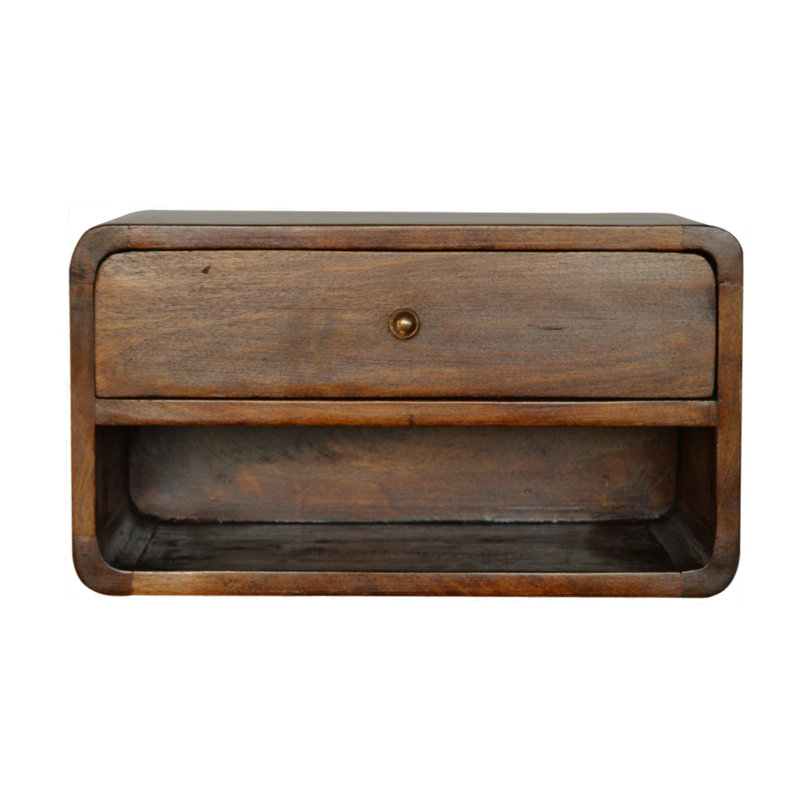 Chestnut Brown Curve Floating Bedside