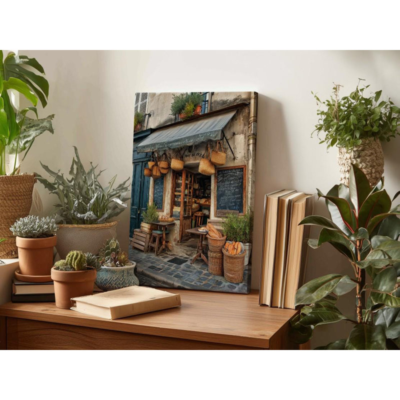 «Parisian Bakery», reproduction d'art sur toile: Boulangerie française rustique, H 30 po x l 20 po