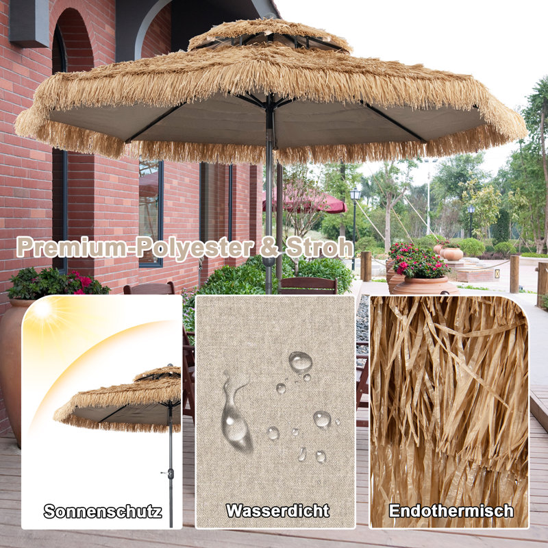 Twila 285cm Beach Umbrella Parasol