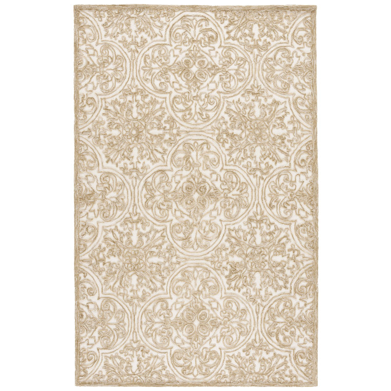 Msr Trace Hand Tufted Wool; Cotton With Latex Damask Rug, Rectangle 8' x 10'