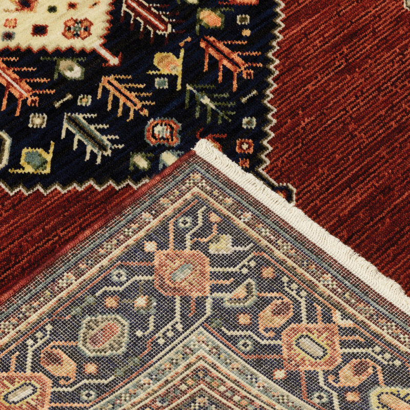 Tapis de couloir oriental rouge et ivoire 2 'X 10'