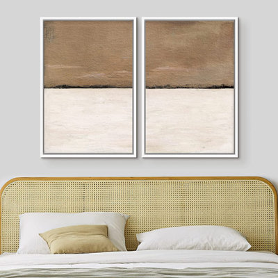 Ensemble de 2 peintures encadrées sur toile