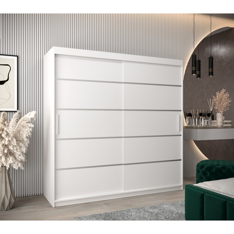 Livnat 2 Door Manufactured Wood Wardrobe, White