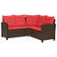  Outdoor Sofa Set with Cushion with Shelf 2 pcs Poly Rattan Modern Patio