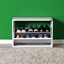 Armoire à chaussures moderne blanche de 23,6 po x 16,5 po x 11,8 po | 100% panneau de particules enduit de mélamine, épaisseur: 0,6 pouce | Nombreuses tablettes, conception à fixation murale | Solution de rangement élégante pour le vestibule et le placard-14453260