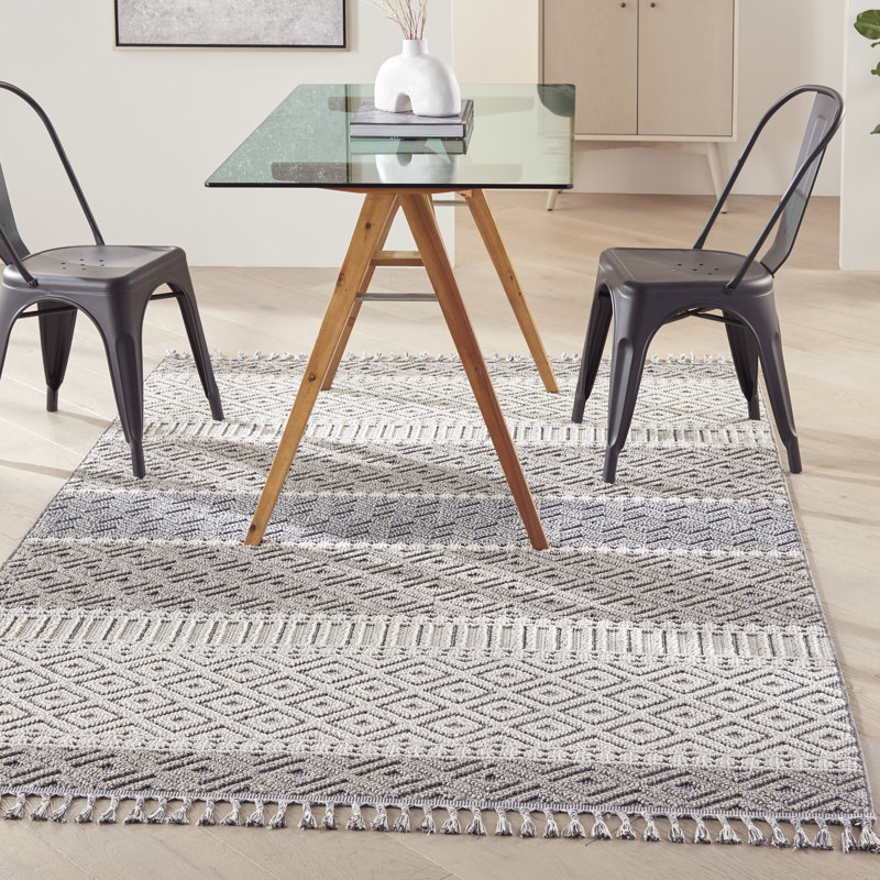 Striped Indoor Rug, Rectangle 4' x 6'2"