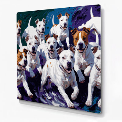 «Bulls» miniature, art mural mauve en métal
