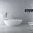 66.9" Freestanding Solid Surface Soaking Bathtub With Overflow