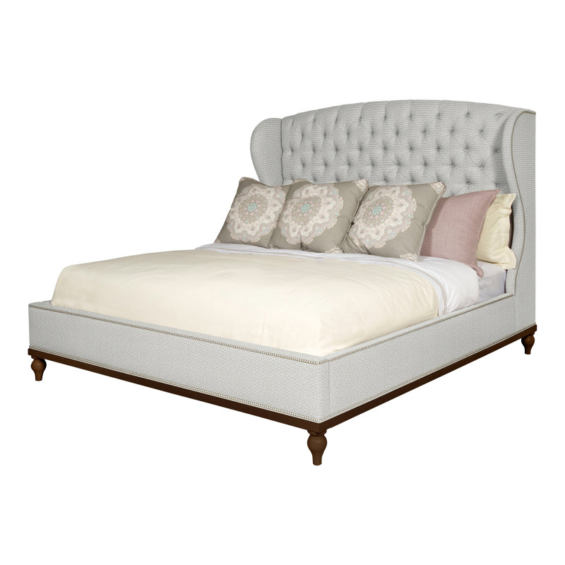 Emma Queen Upholstered Panel Bed, Navajo, Yes, Callaloo Cotton