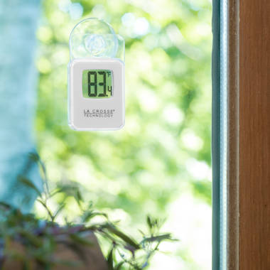 AcuRite Solar Powered Digital Window Thermometer Indoor or Outdoor Temp &  clock