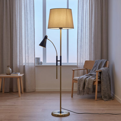 Cascade Wicker Drum Shade Floor Lamp