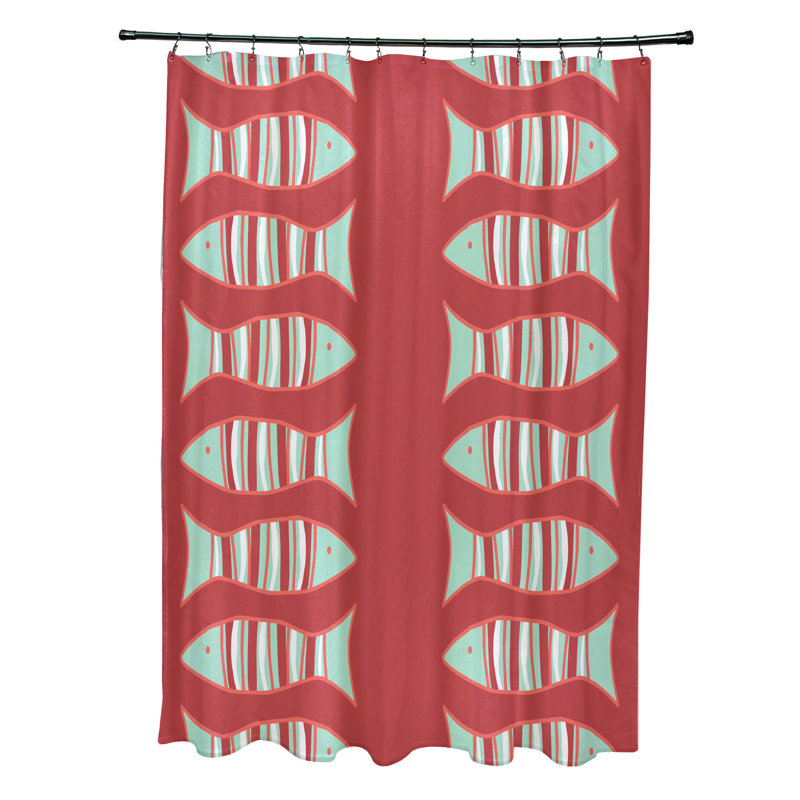 Ludwig Floral Shower Curtain, Coral