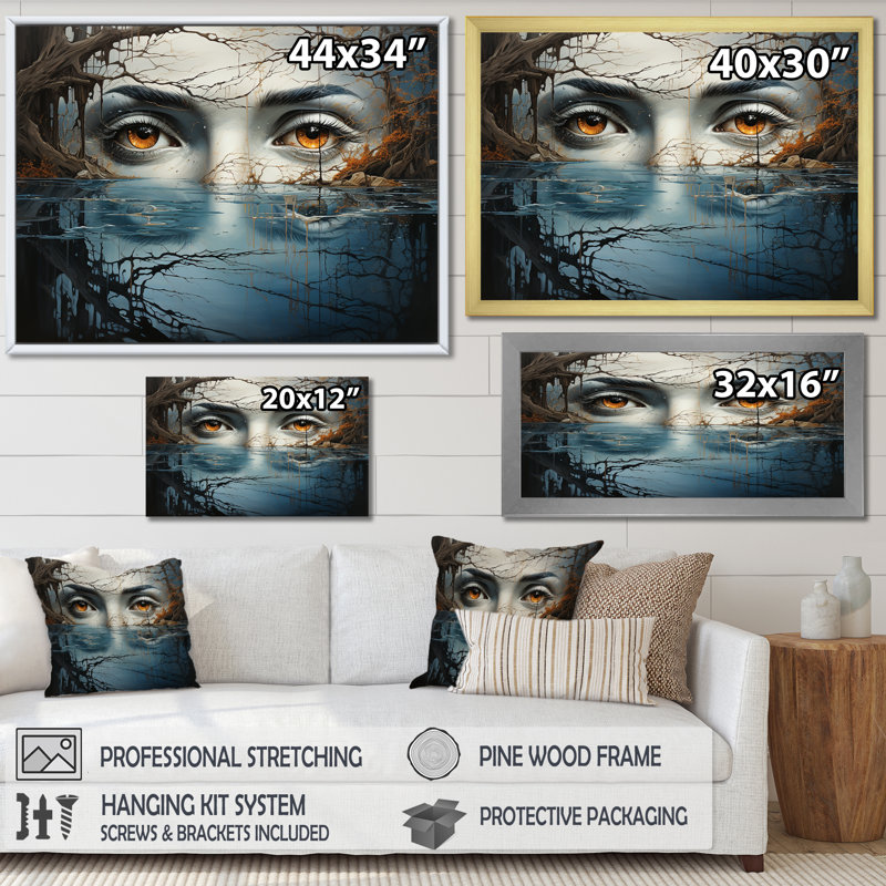 Reproduction sur toile surréaliste de la nature II sur toile, H 12 po x l 20 po x P 1 po, Cadre photo noir
