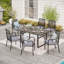 Ensemble repas pour 6 personnes avec table rectangulaire et coussins Boule