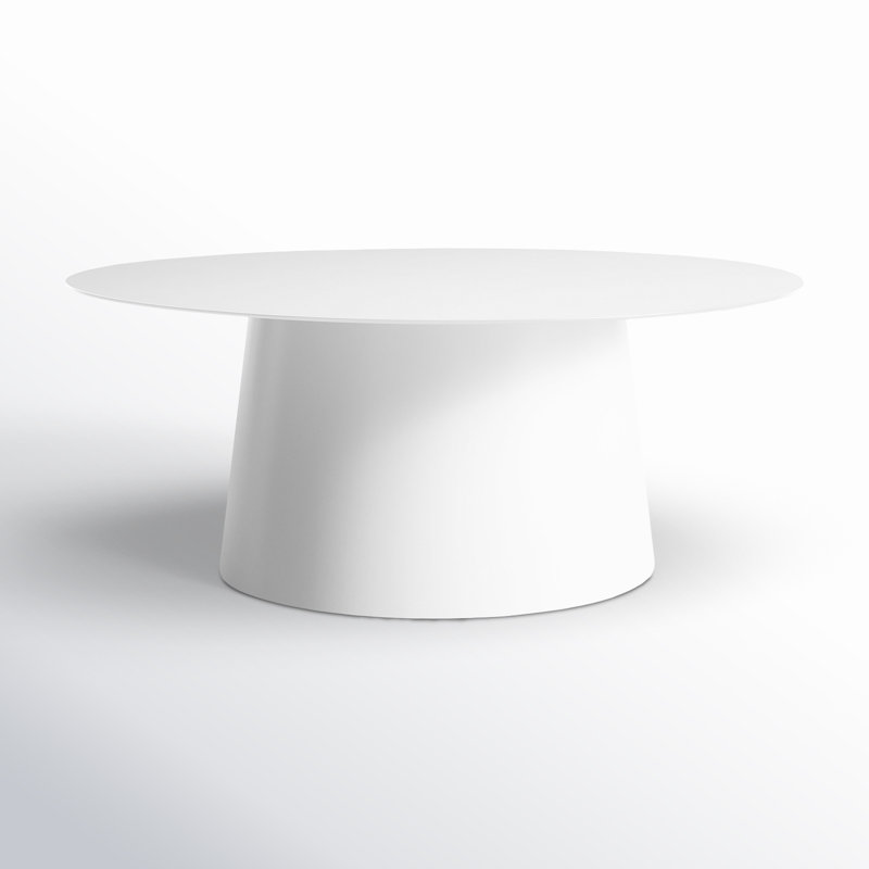Circula Coffee Table, White, 15" H x 36" L x 36" W