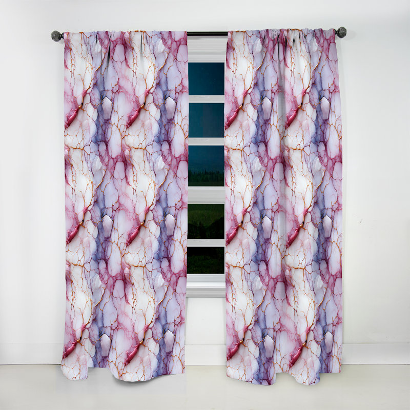 Gold Timeless Marble Classic Delights III - Glam Curtain - Velvet Room Darkening - 1 Panel, 52" W x 63" L