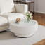 Table basse de rangement moderne avec plateau en verre trempé et design enveloppé de cuir-1390049091
