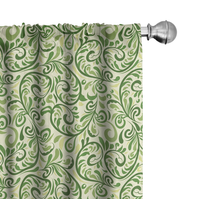 Damask Semi-Sheer Rod Pocket Curtain Panels, 28" x 84"