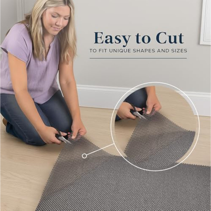 Coussin de tapis antidérapant 2 pi 2 po x 10 pi à double surface de 1/4 po + pince en caoutchouc - sécuritaire pour tous les planchers