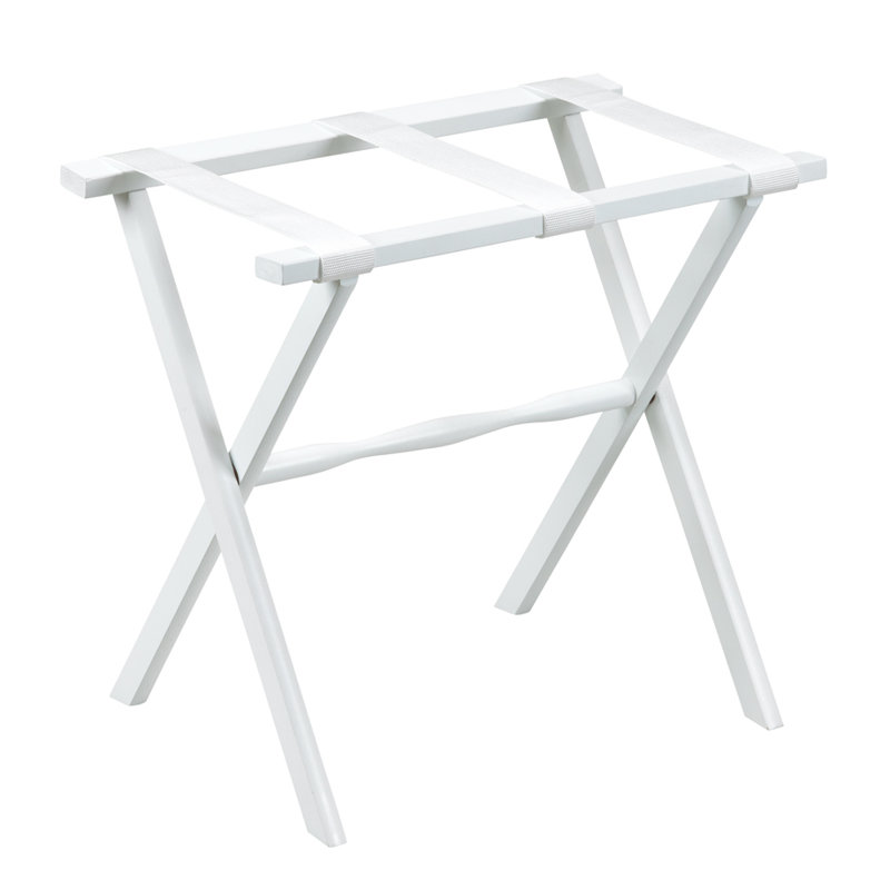 Folding Luggage Rack, White