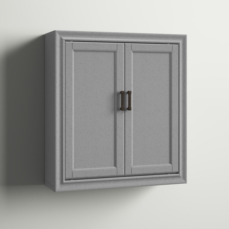 Armoire de salle de bain l 23,75 po x H 26 po x P 8 po Jesse, Gris Vieilli