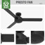 Presto 52" Modern Minimalist 3 - Blade Indoor Ceiling Fan with Wall Control-71202965