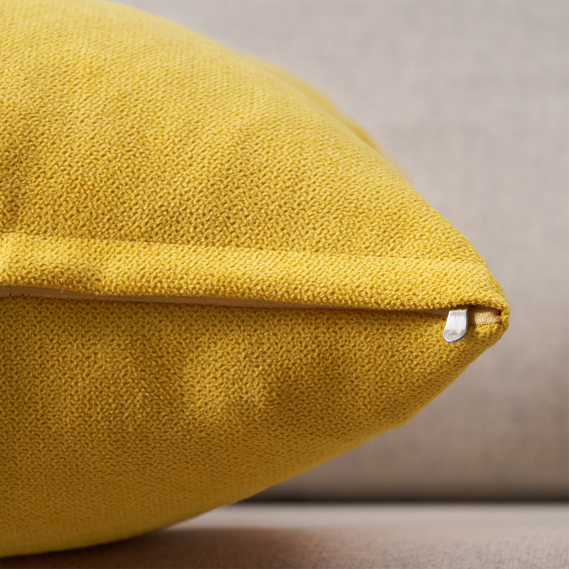 Solid Colour Chenille Pillow Cover, Yellow, 18" x 18"