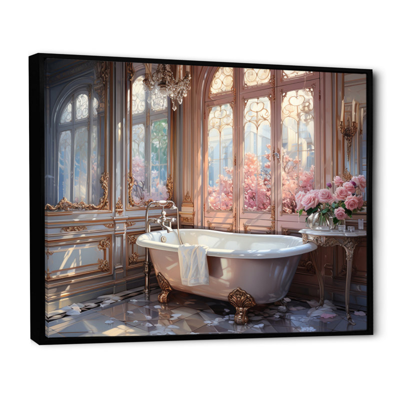 Étagère de salle de bain Glow II - imprimé, H 30 po x l 40 po x P 1,5 po, Cadre flottant noir