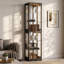 Vitrine verrouillable en verre H 66,1 po - fond miroir, DEL 3 couleurs, 6 tablettes