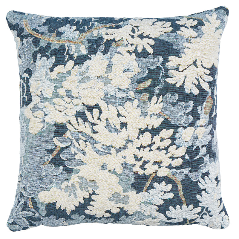 Verdure Tapestry Pillow, Blue, 18" H x 18" W, Square
