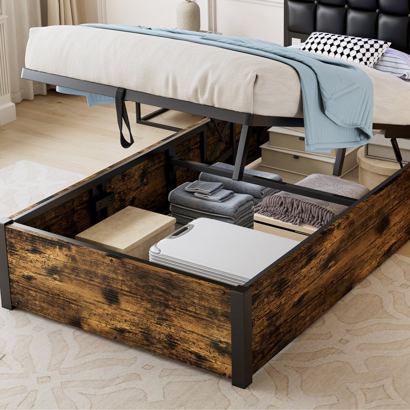 Upholstered Ottoman Storage Bed, Single (3')