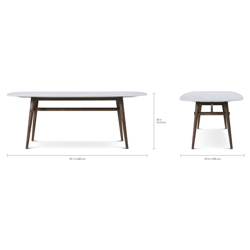 Madrid/WRC Dining Table, Brown, 30" H x 78.74" L x 39.37" W