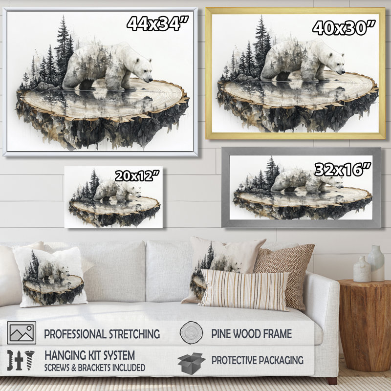 Gilbahar - animaux, art mural, H 12 po x l 20 po, Toile tendue