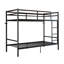 Lit superposé simple au-dessus de simple en métal robuste - charge maximale de 485 lb, structure en acier renforcé avec garde-corps de 14 po de hauteur, structure de lit robuste et peu encombrante pour enfants, adolescents, adultes, sans sommier tapissier
