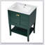 Meuble-lavabo 24 po avec lavabo supérieur, armoire de rangement moderne avec 2 portes et lavabo simple