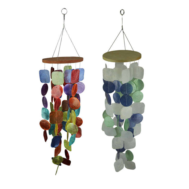Wood Nautical & Beach Wind Chime, 25.5" H x 5.5" W x 5.5" D, Red/Coastal