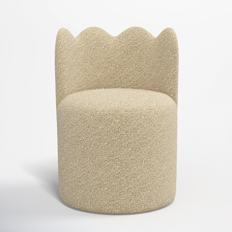 Dahlia Wavy Back Dining Chair, Classic Buff Boucle