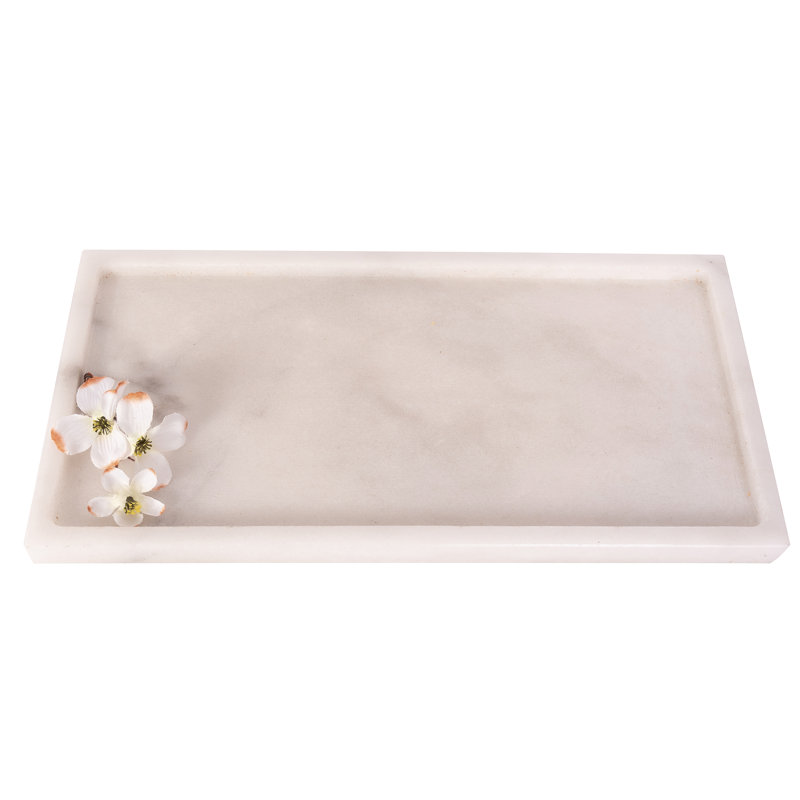 Plateau rectangulaire Artifacts Marble ™, Blanc
