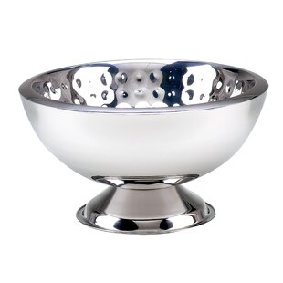 KINDWER Fleur-De-Lis Aluminum Punch Bowl, Silver