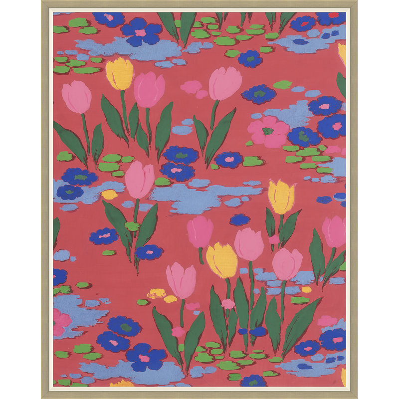 Tulips 2 Print by Paule Marrot, Silver Framed, 54" H x 43" W x 1.25" D