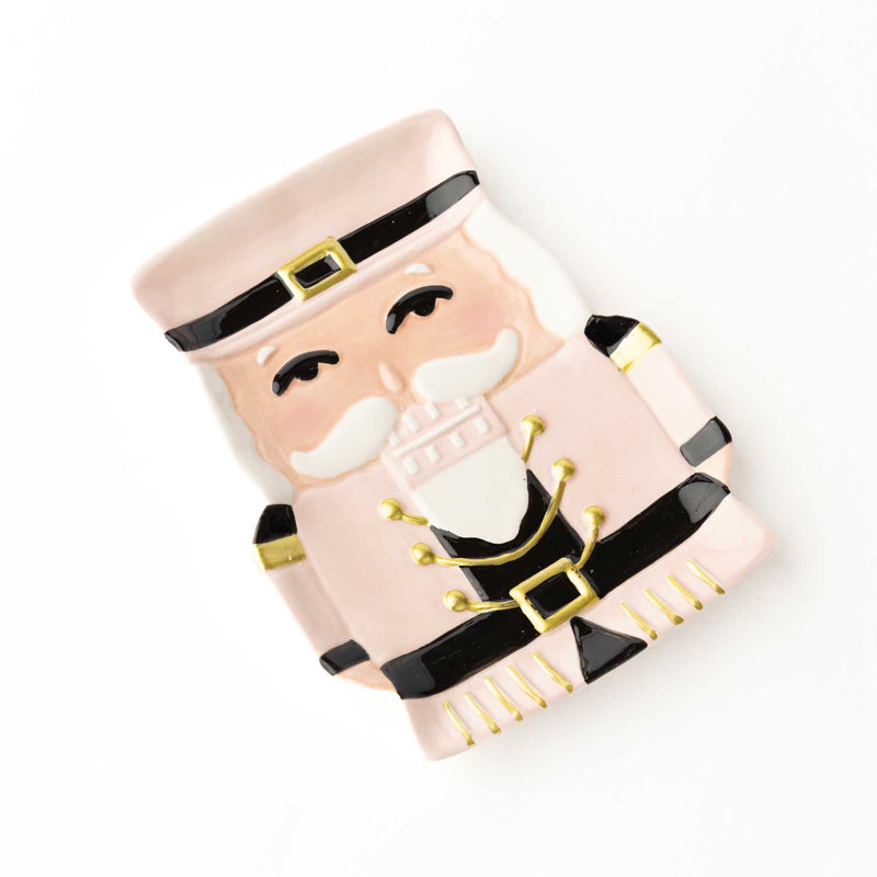 White Nutcracker Dish, Pink