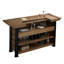 American Heritage Gateway Home Bar - Reclaimed Solid Wood with Metal Accents, Stone Cutting Surface, Ice Bucket & Storage Shelves
