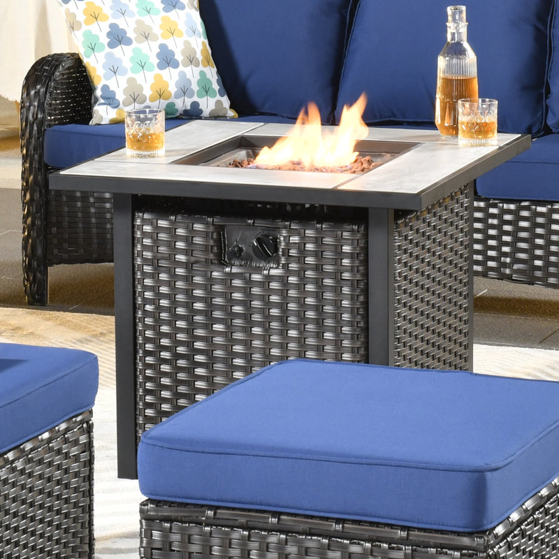 Mobilier d'extérieur en rotin Gilgardo, Oui, Bleu marine