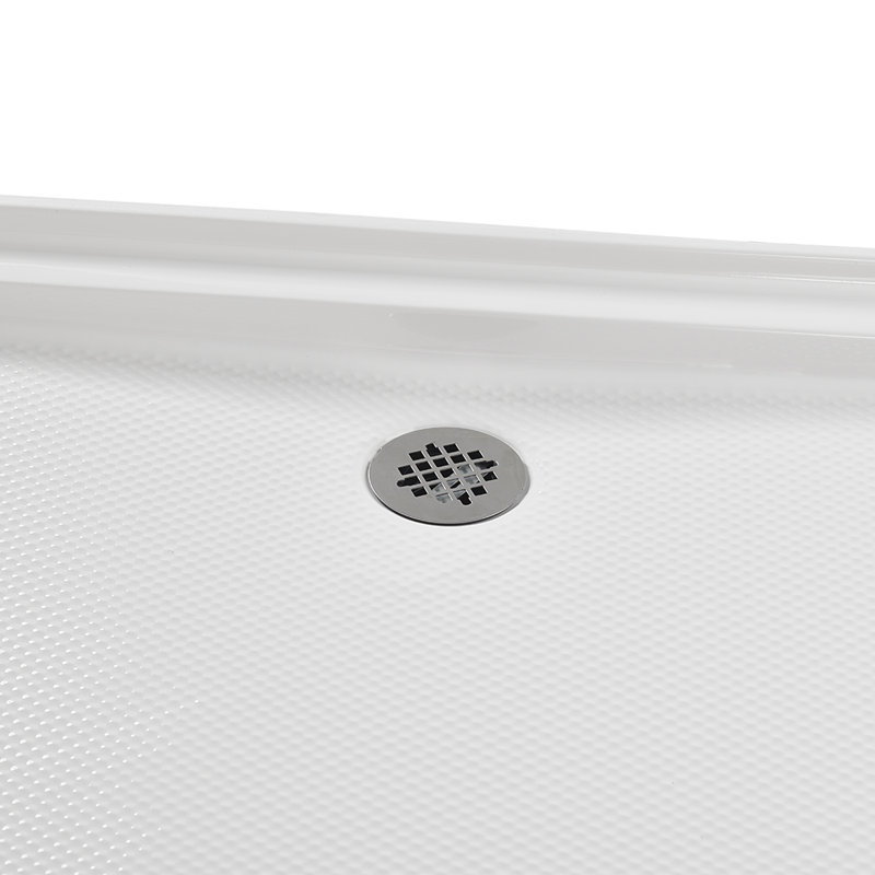 48'' Glossy White Rectangular Acrylic Shower Base with ABS Drain