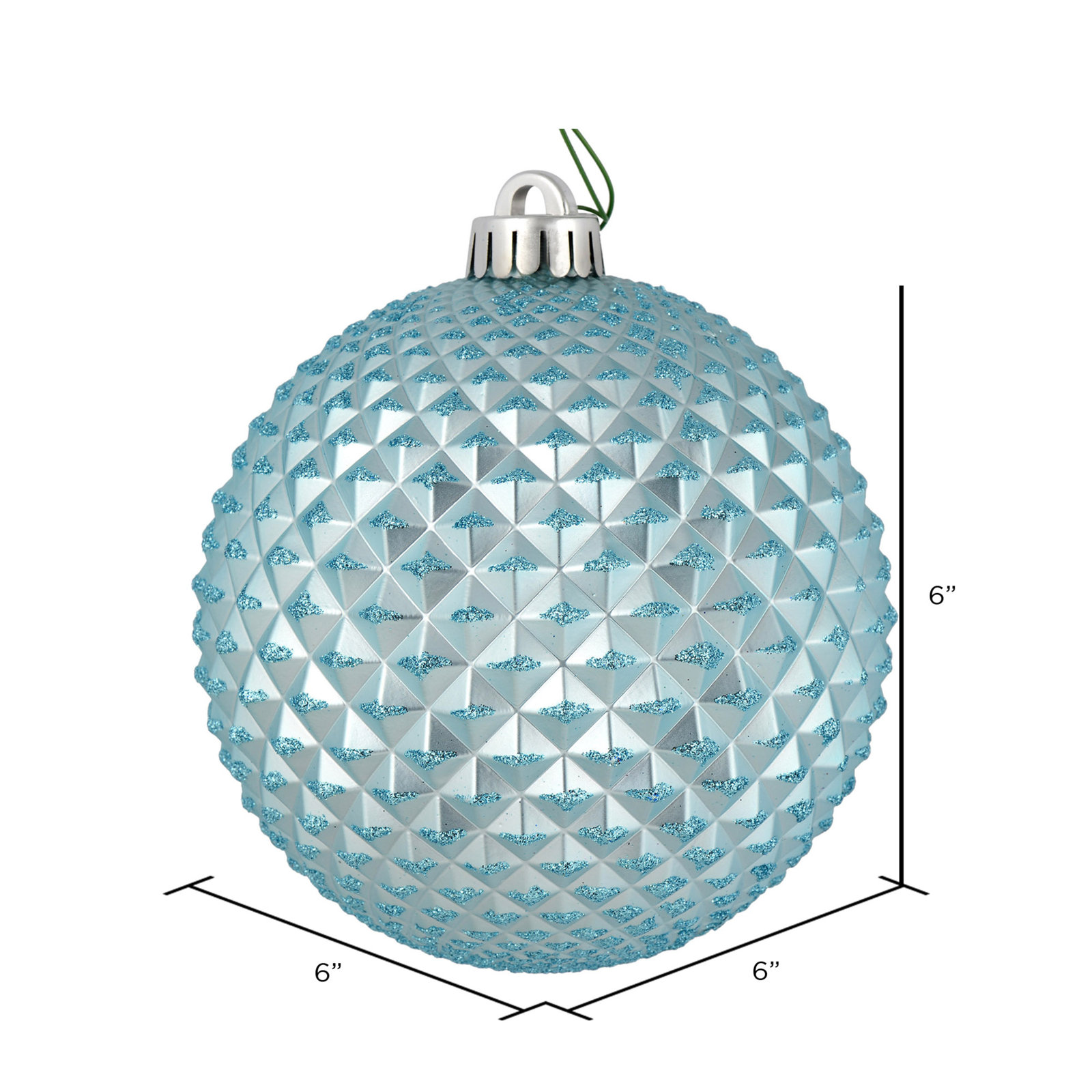 Durian Glitter Ball Ornament, Baby Blue