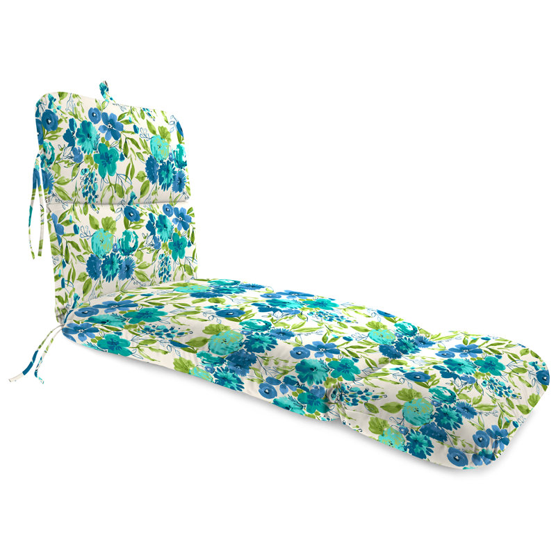 74" x 22" Outdoor Chaise Lounge Cushion with Ties and Loop